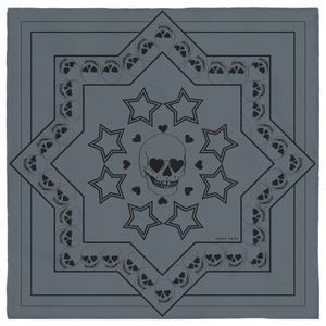 Happy Skull Gang Gray Luxe Bandana