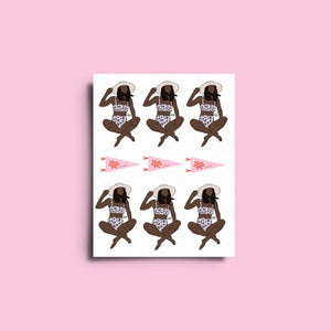 bikini girl gang sticker sheet