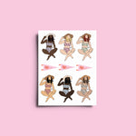 bikini girl gang sticker sheet