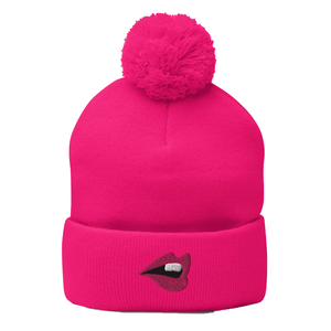 Lips Pom-Pom Beanie